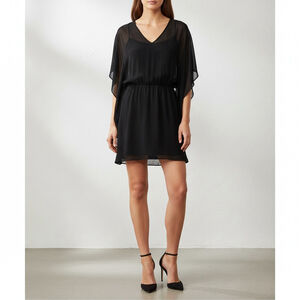 EXPRESS Black Sheer Overlay Mini Dress XS